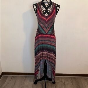 Ecoté Multicolor High Low Maxi Dress | Small